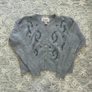 Christopher banks hand embroidered rabbit hair sweater
